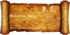 Maletta Imre névjegykártya