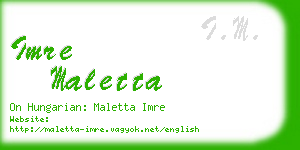 imre maletta business card